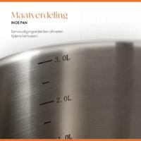 ELLE Gourmet Classique Kookpan met Deksel - Ø 20 cm - RVS - thumbnail