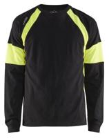 Blåkläder T-Shirt lange mouw 35201030 | Zwart/High-Vis Geel | Maat M - 7330509697559 - thumbnail