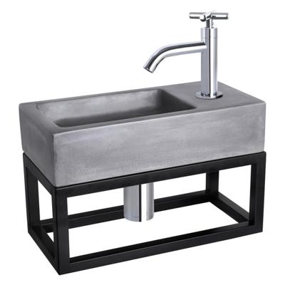 Fonteinset Differnz Ravo Beton en Handoekrek 38.5x18.5x9 cm Donker Grijs Met Gebogen Kruis Kraan Chroom Differnz Fonteinset Differnz Ravo Beton en Handoekrek 38.5x18.5x9 cm Donker Grijs Met Gebogen Kruis Kraan Chroom Differnz