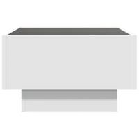 Salontafel met LED 50x50x30 cm bewerkt hout wit - thumbnail