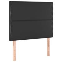 Hoofdbord LED 90x5x118/128 cm kunstleer zwart - thumbnail