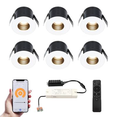 Set van 6 Betty Smart LED Mini Inbouwspots - Veranda spots - 12V 3W 140lm - Dimbaar - Wifi & Bluetooth - 2700K - IP44 waterdicht - Wit