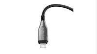 Cygnett Gepantserde Lightning naar USB-C snellaadkabel 30W (1m, zwart) - thumbnail