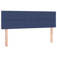 Boxspring met matras stof blauw 140x200 cm - thumbnail