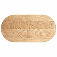 Tafelblad 100x50x2 cm ovaal massief eikenhout - thumbnail