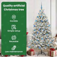 Kunstkerstboom met 300 LED Groen en Wit 180 cm PVC en Metaal - thumbnail