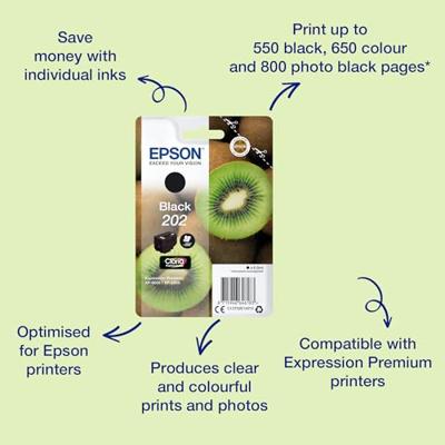 Epson Inktcartridge 202 Origineel Zwart C 13 T 02E14010 - thumbnail