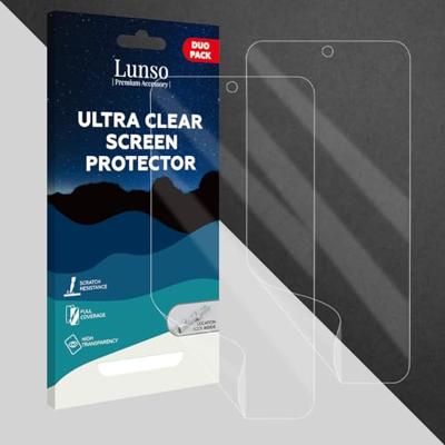 Lunso - Samsung Galaxy S23 - Duo Pack (2 stuks) Beschermfolie - Full Cover Screen protector