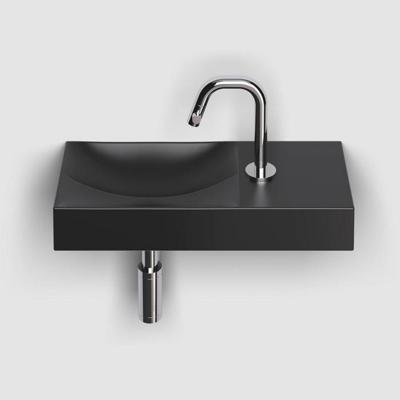 Clou Vale Fontein Met Kraangat Rechts Met Geïntegreerde Afvoer Zwart Mat Keramiek 45 cm Clou Vale Fontein Met Kraangat Rechts Met Geïntegreerde Afvoer Zwart Mat Keramiek 45 cm