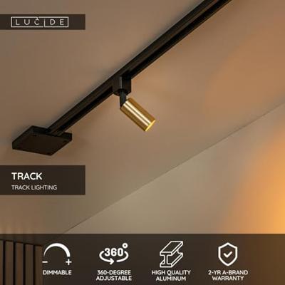 Lucide TRACK RITMO Railspot - 1-fase Railsysteem / Railverlichting - 1xGU10-MR11 - Mat Goud / Messing (Uitbreiding)