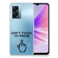 OPPO A77 | A57 5G Silicone-hoesje Finger Don't Touch My Phone - thumbnail
