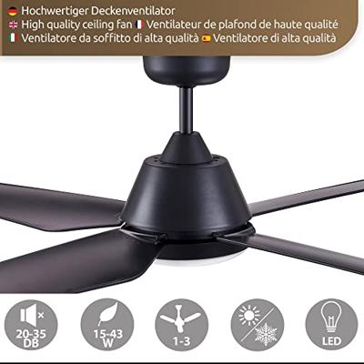 Lucci AIR Aria Plafondventilator 68 W (Ø x h) 122 cm x 33 cm Zwart Met afstandsbediening