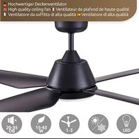 Lucci AIR Aria Plafondventilator 68 W (Ø x h) 122 cm x 33 cm Zwart Met afstandsbediening - thumbnail