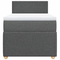 Boxspring met matras stof donkergrijs 90x190 cm - thumbnail
