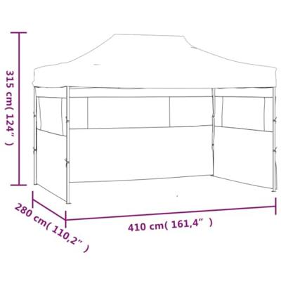 Partytent met 3 zijwanden inklapbaar 3x4 m staal crme - thumbnail