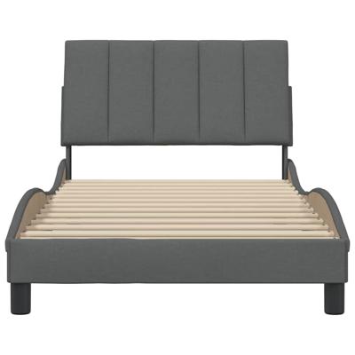 Bedframe zonder matras 100x200 cm stof donkergrijs