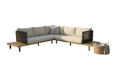 Tenerife lounge corner set 2pcs anthracite alu/rope anthracite acacia teak look Eurofar - Eurofar Tenerife lounge corner set 2pcs anthracite alu/rope anthracite acacia teak look Eurofar - Eurofar