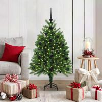 VidaXL Kerstboom met 150 led met standaard groen 120 cm pe - thumbnail