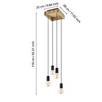 Eglo HanglampWootton met hout - 43591 - thumbnail