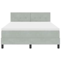 LED Box Spring Bed met matras Lichtgrijs 140 x 190 cm Fluweel - thumbnail