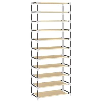 VidaXL Schoenenkast 60x30x166 cm stof crèmekleurig VidaXL Schoenenkast 60x30x166 cm stof crèmekleurig