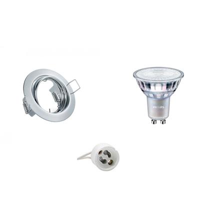 LED Spot Set - GU10 Fitting - Inbouw Rond - Glans Chroom - Kantelbaar Ø83mm - Philips - MASTER 927 36D VLE - 3.7W - Warm Wit 2200K-2700K - DimTone Dimbaar