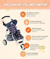 Poppenwagen Jogger Lola - Stars Navy - thumbnail