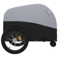 VidaXL Fietstrailer 30 kg ijzer zwart en grijs - thumbnail