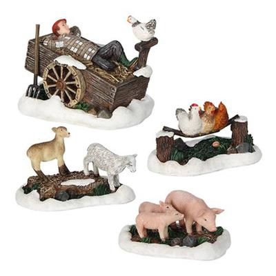 Kerst kersthuisje farm scenery 4 stuks Luville - Luville