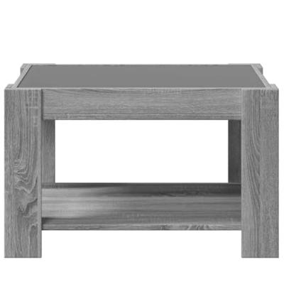 Salontafel met LED 73x53x45 cm bewerkt hout grijs sonoma eiken Salontafel met LED 73x53x45 cm bewerkt hout grijs sonoma eiken