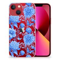 TPU Case voor Apple iPhone 13 Flowers Blue - thumbnail