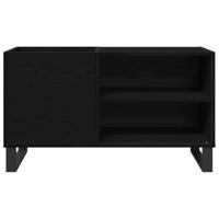 Platenkast met plank Zwart eiken 85 x 38 x 48 cm Bewerkt hout - thumbnail