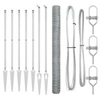 VidaXL Afrasteringspaal zilver 10 x 1,6 m (36 mm gaas) staal - thumbnail