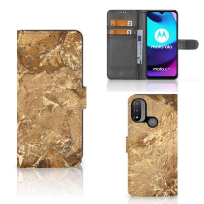 Motorola Moto E20 | E30 | E40 | Bookcase | Marmer Creme