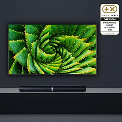 MEDION P61202 2in1, Bluetooth TV Soundbar, 2.0 Soundbar, 2 x 25 Watt, muurbevestiging, NFC, HDMI ARC met ECC, AUX, optische ingang, MD44102