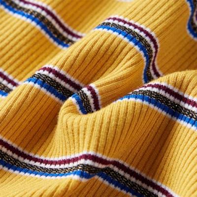 Kindershirt met lange mouwen gestreept 104 okerkleurig
