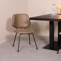 LABEL51 Eetkamerstoel Bello - Moss - Micro Suede - Zwart Metalen Frame - thumbnail