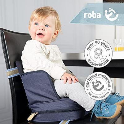 Baby zitverhoger - ROBA - Opvouwbaar - Opblaasbaar kussen - Verstelbare riem - 6 maanden / 3 jaar (15 kg) - Marineblauw