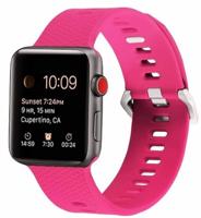 By Qubix - Siliconen bandje met motief - Roze - Compatible met Apple Watch 38mm / 40mm / 41mm / 42mm - Compatible Apple watch bandjes - thumbnail