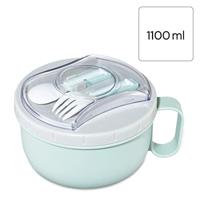 Xavax Lunchbox Rond Voor Magnetron Met Bestek 1100 Ml Pastelblauw/grijs - thumbnail