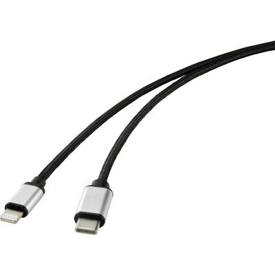 Renkforce RF-4353446 USB-kabel USB 2.0 USB-C stekker, Apple Lightning stekker 1.00 m Zwart Renkforce RF-4353446 USB-kabel USB 2.0 USB-C stekker, Apple Lightning stekker 1.00 m Zwart