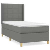 Boxspring met matras stof donkergrijs 90x190 cm - thumbnail