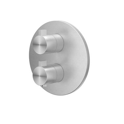 Afbouwdeel IVY Tribe Inbouwthermostaat 2-Weg Met Rond Rozet Geborsteld RVS316 Afbouwdeel IVY Tribe Inbouwthermostaat 2-Weg Met Rond Rozet Geborsteld RVS316