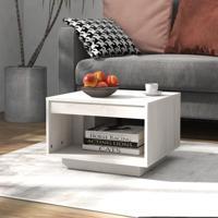 VidaXL Salontafel 50x50x33,5 cm massief grenenhout wit - thumbnail