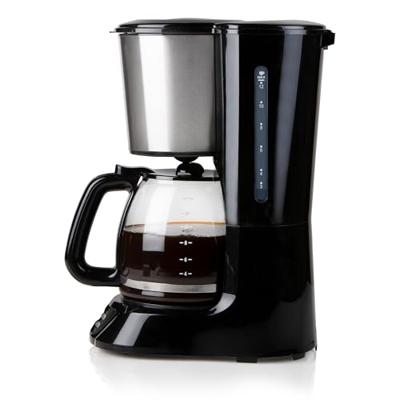 DOMO DO1065K Koffiezetapparaat Zwart, RVS Capaciteit koppen=12 Display, Timerfunctie, Glazen kan