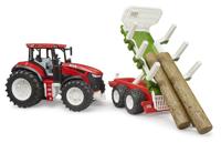 Bruder ROADMAX Tractor met aanhanger + 3 boomstammen (1:16) - thumbnail