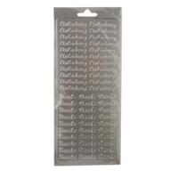 Vaessen Creative • sticker 10x23cm 10pcs zilver "danke - einladung" - thumbnail