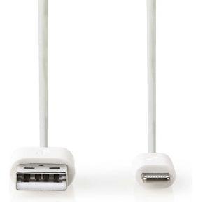 Nedis Lightning Kabel | Apple Lightning 8- Pins naar USB-A Male | 2 m | Grijs / Wit | 1 stuks - CCBW39300WT20 CCBW39300WT20