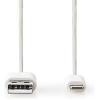 Nedis Lightning Kabel | Apple Lightning 8- Pins naar USB-A Male | 2 m | Grijs / Wit | 1 stuks - CCBW39300WT20 CCBW39300WT20 - thumbnail
