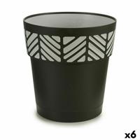 Zelfwaterende bloempot Stefanplast Orfeo Antraciet Plastic 25 x 25 x 25 cm (6 Stuks) - thumbnail